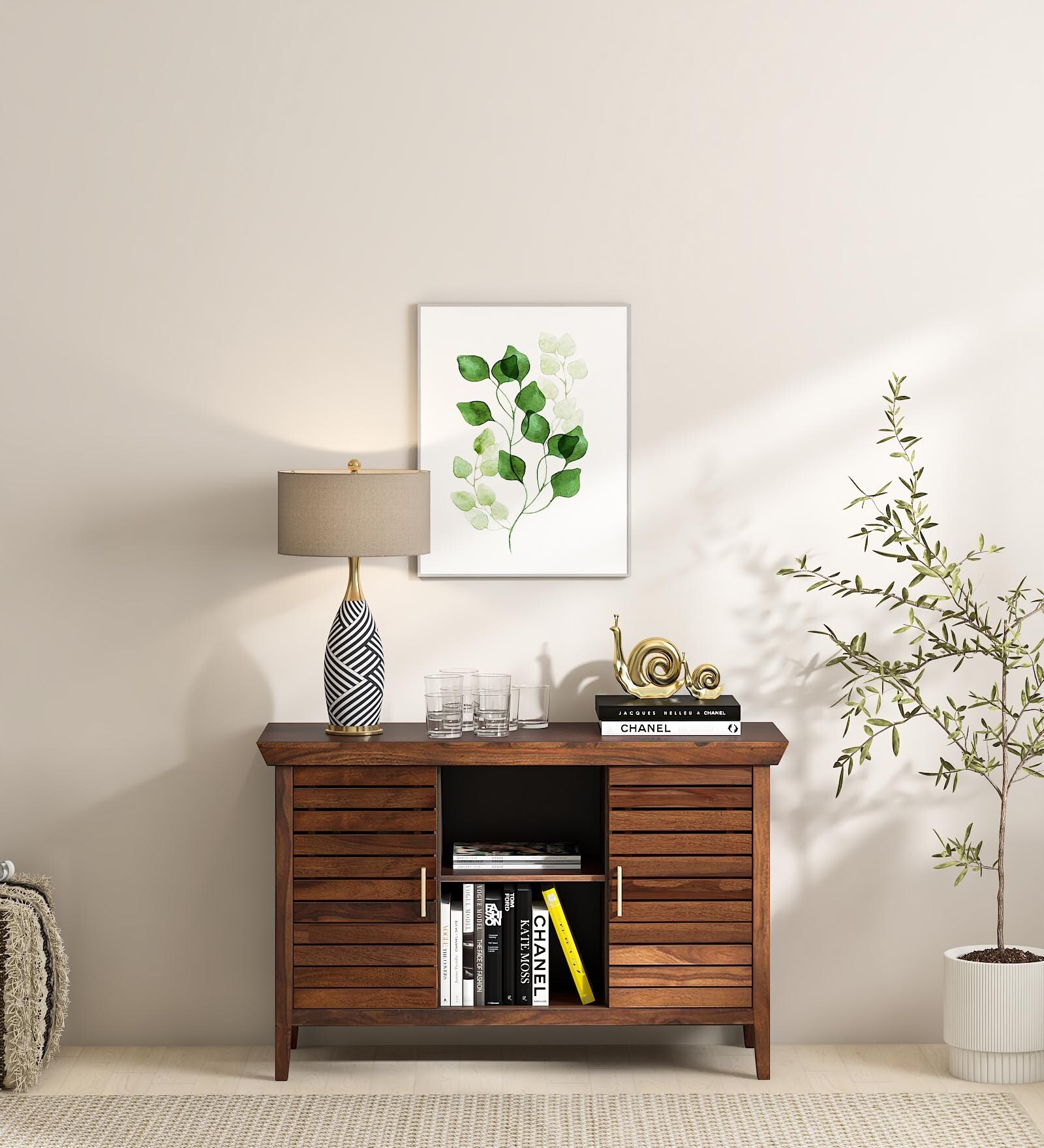 Buy Amster Sheesham Wood Sideboard In Provincal Teak Finish at 11% OFF ...