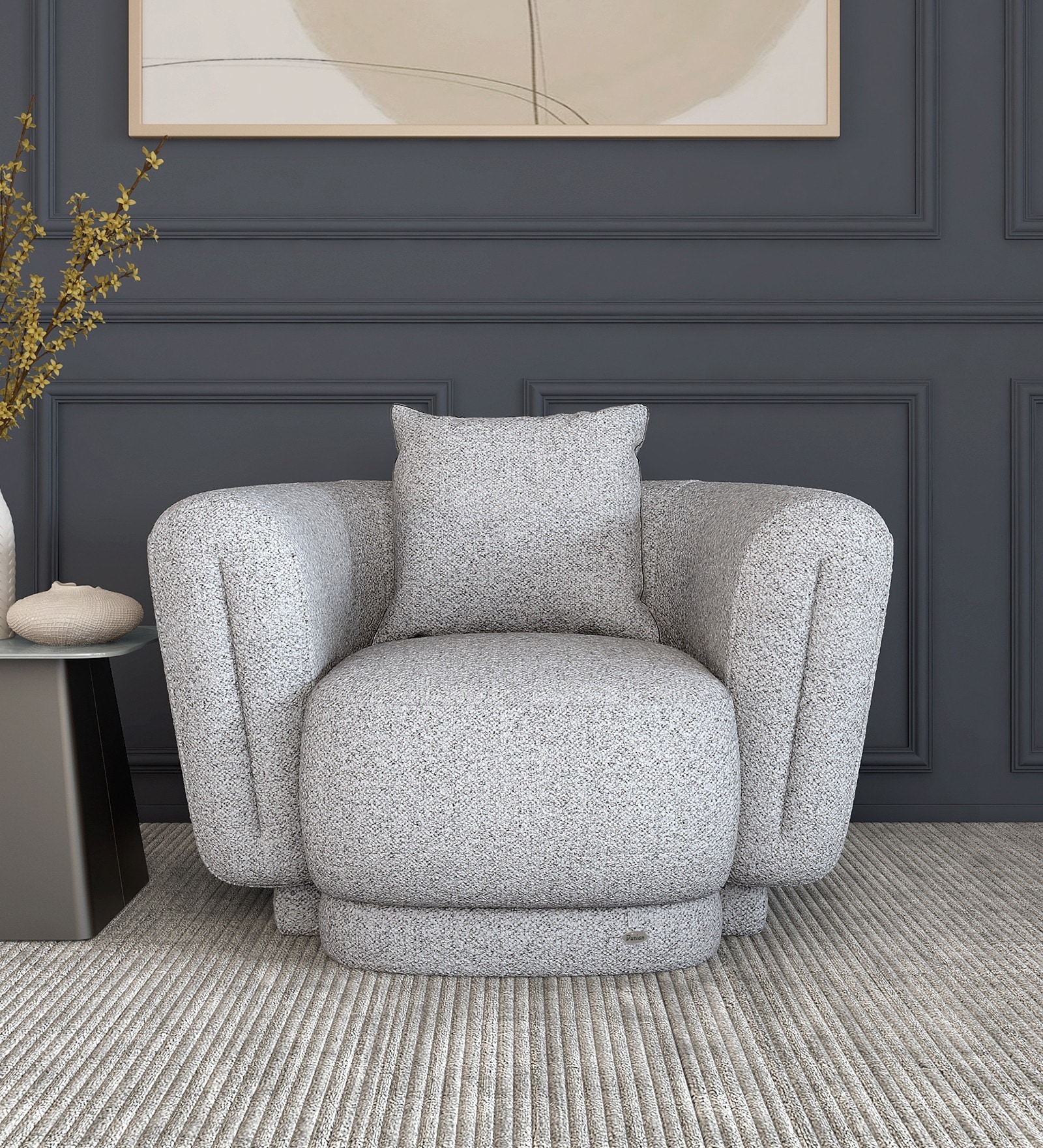 Amyra 1 Seater Sofa In Grey Finish