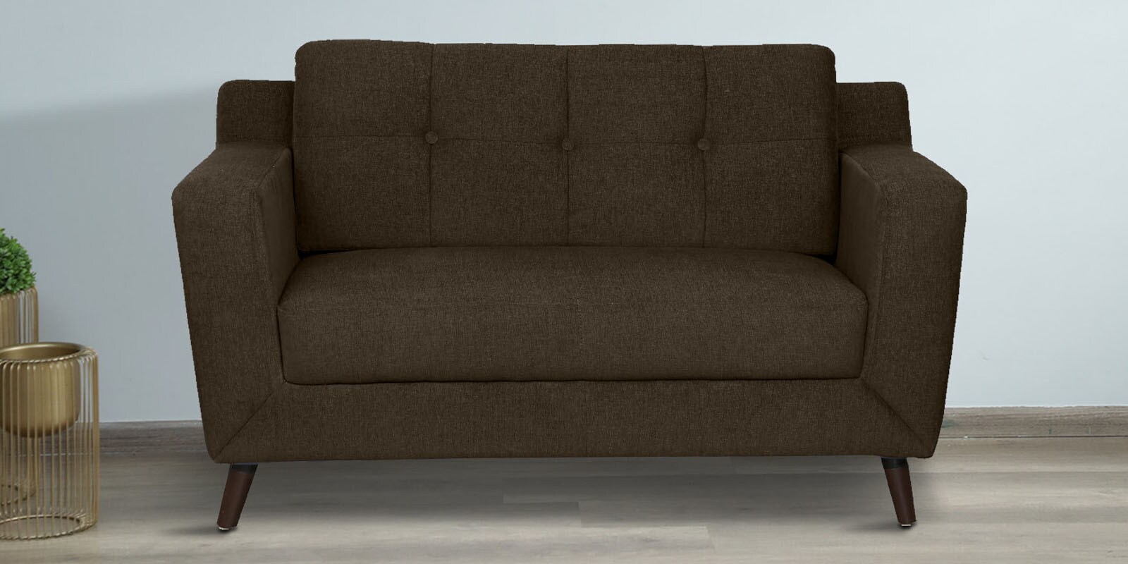 Amanda Fabric 2 Seater Sofa In Chestnut Brown Colour