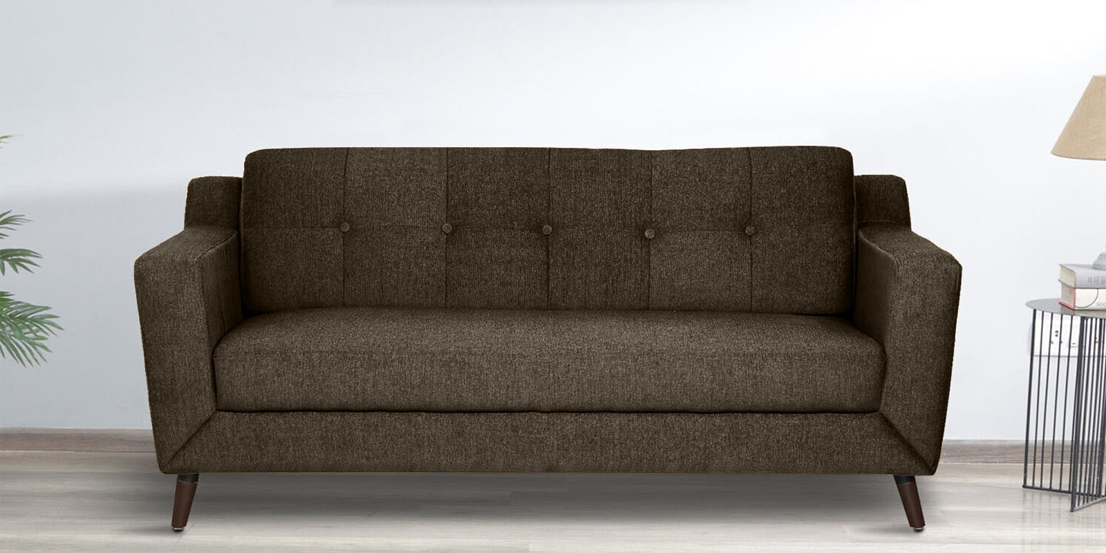 Amanda Fabric 3 Seater Sofa In Chestnut Brown Colour