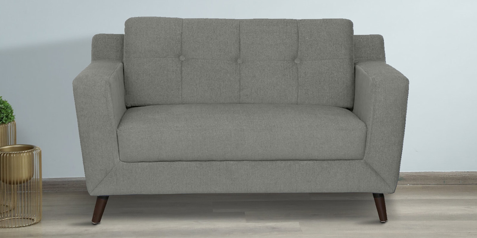 Amanda Velvet 2 Seater Sofa In Grey Colour