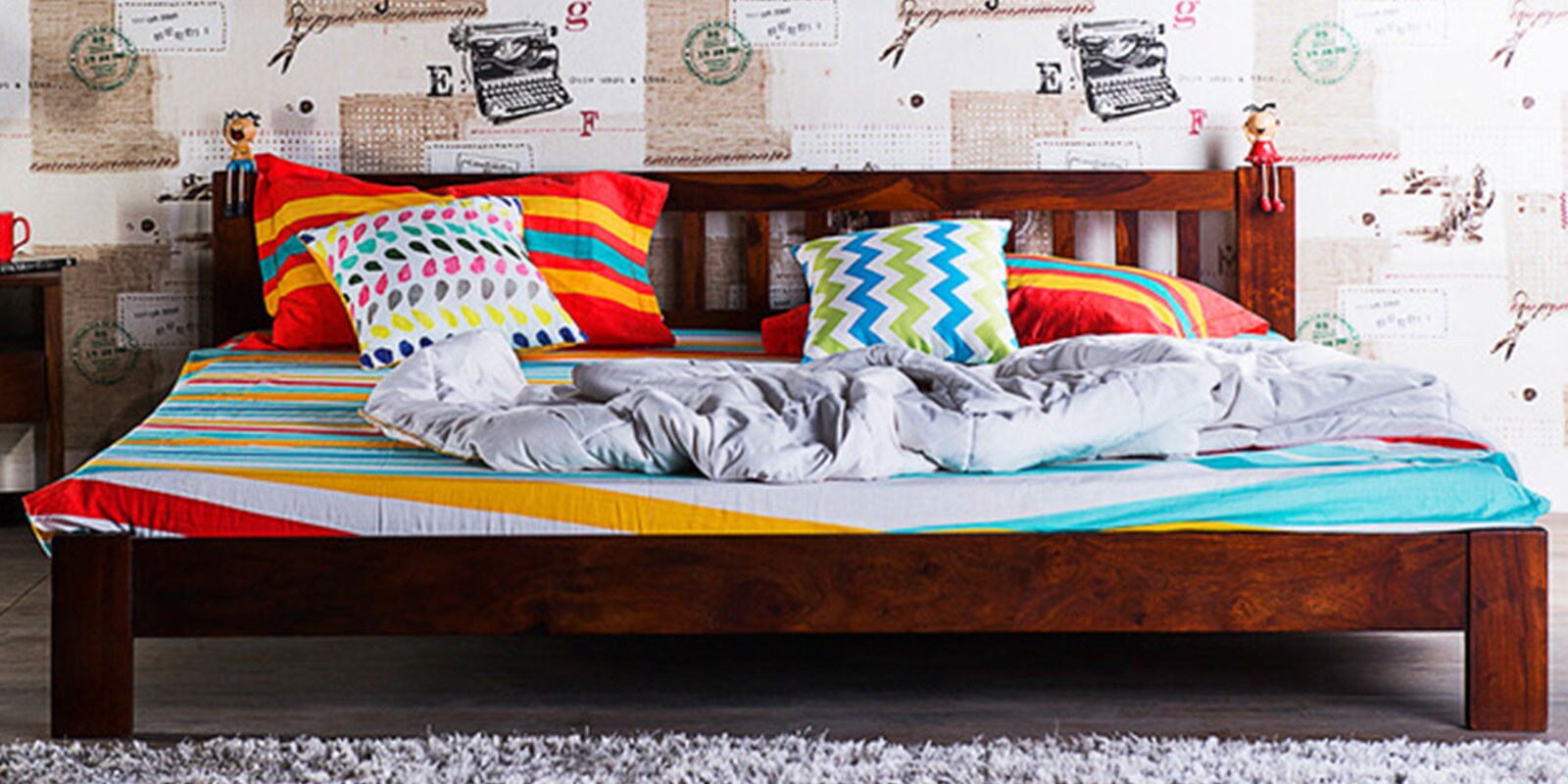 Buy Amarillo King Size Bed in Honey Oak Finish by Woodsworth Online