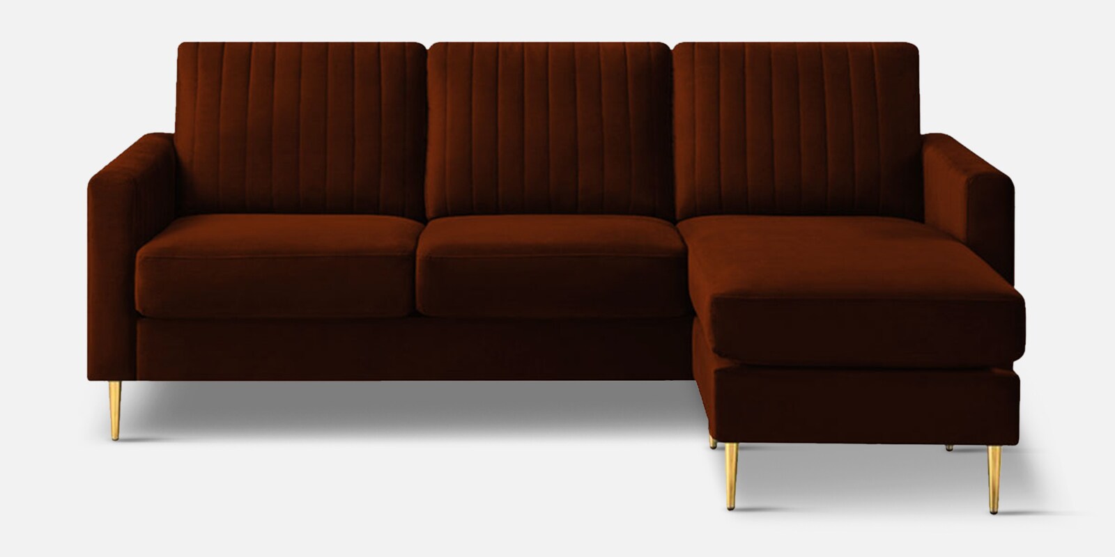 Buy Amelia LHS Velvet Sectional Sofa in Brown Colour at 22 OFF by Home