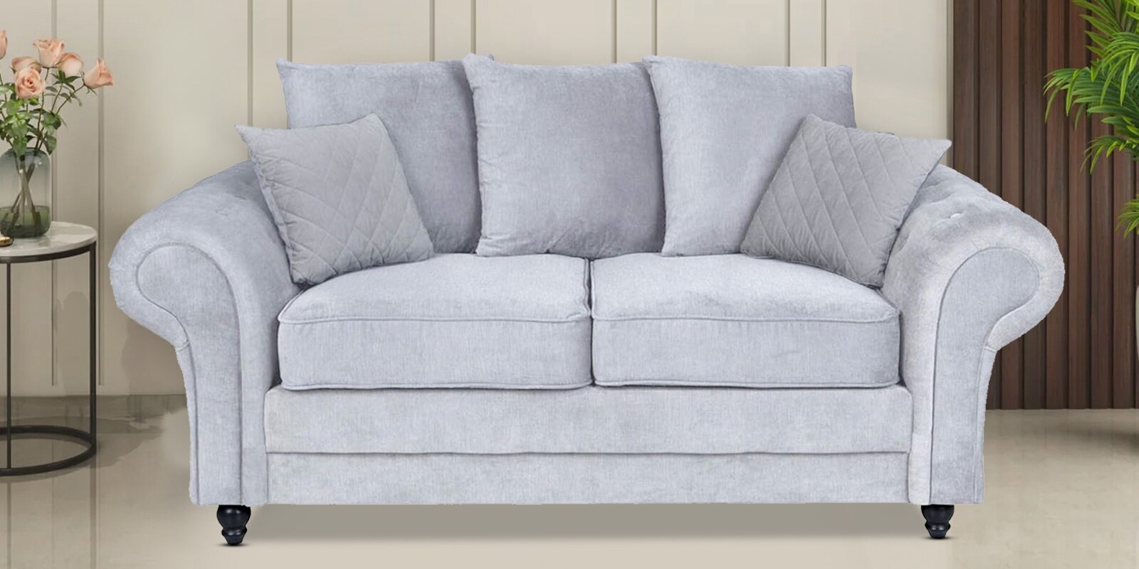 Amfi Fabric 2 Seater Sofa In Dolphin Grey Colour