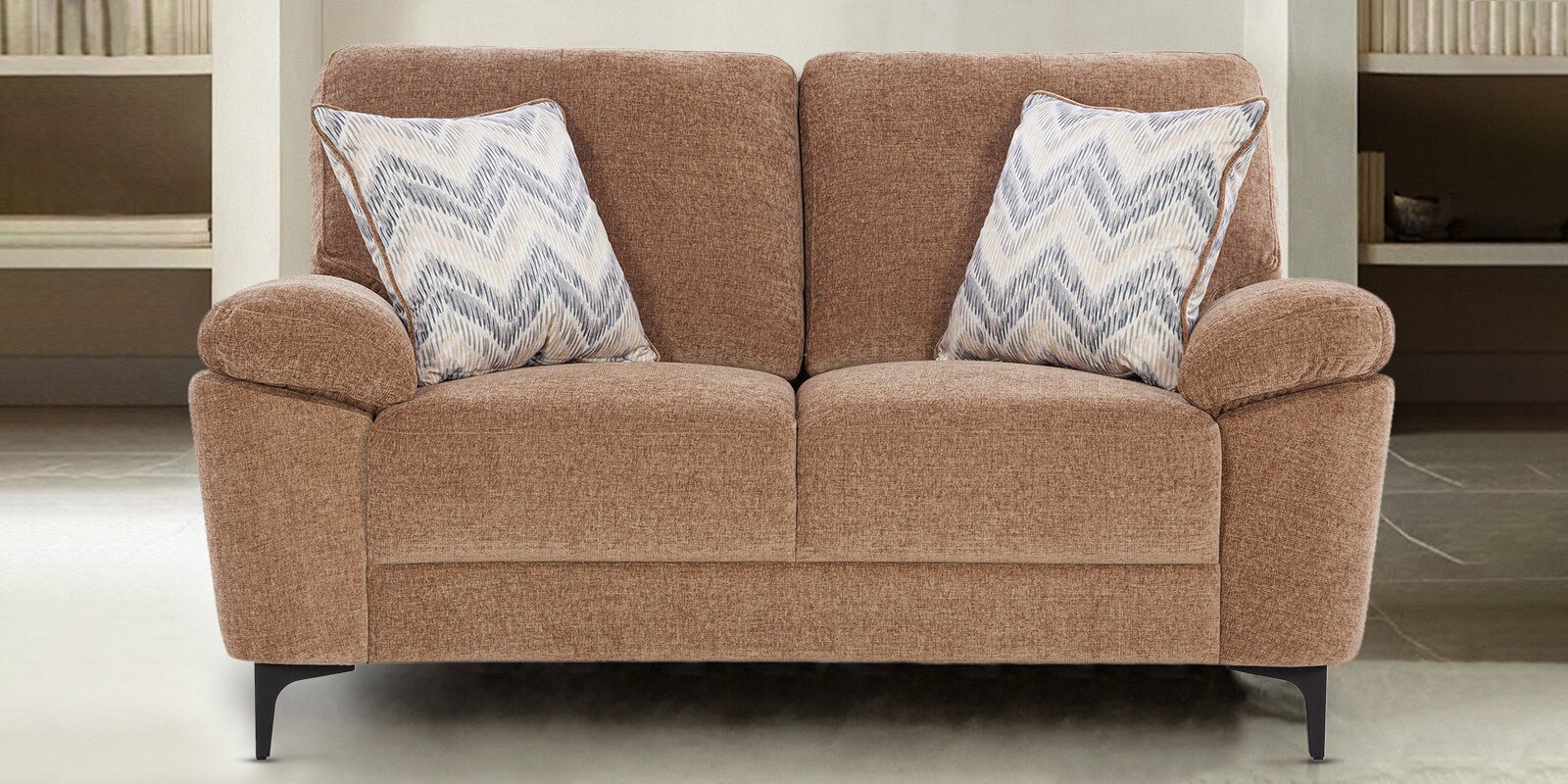 Amsterdam Fabric 2 Seater Sofa in Brown Colour