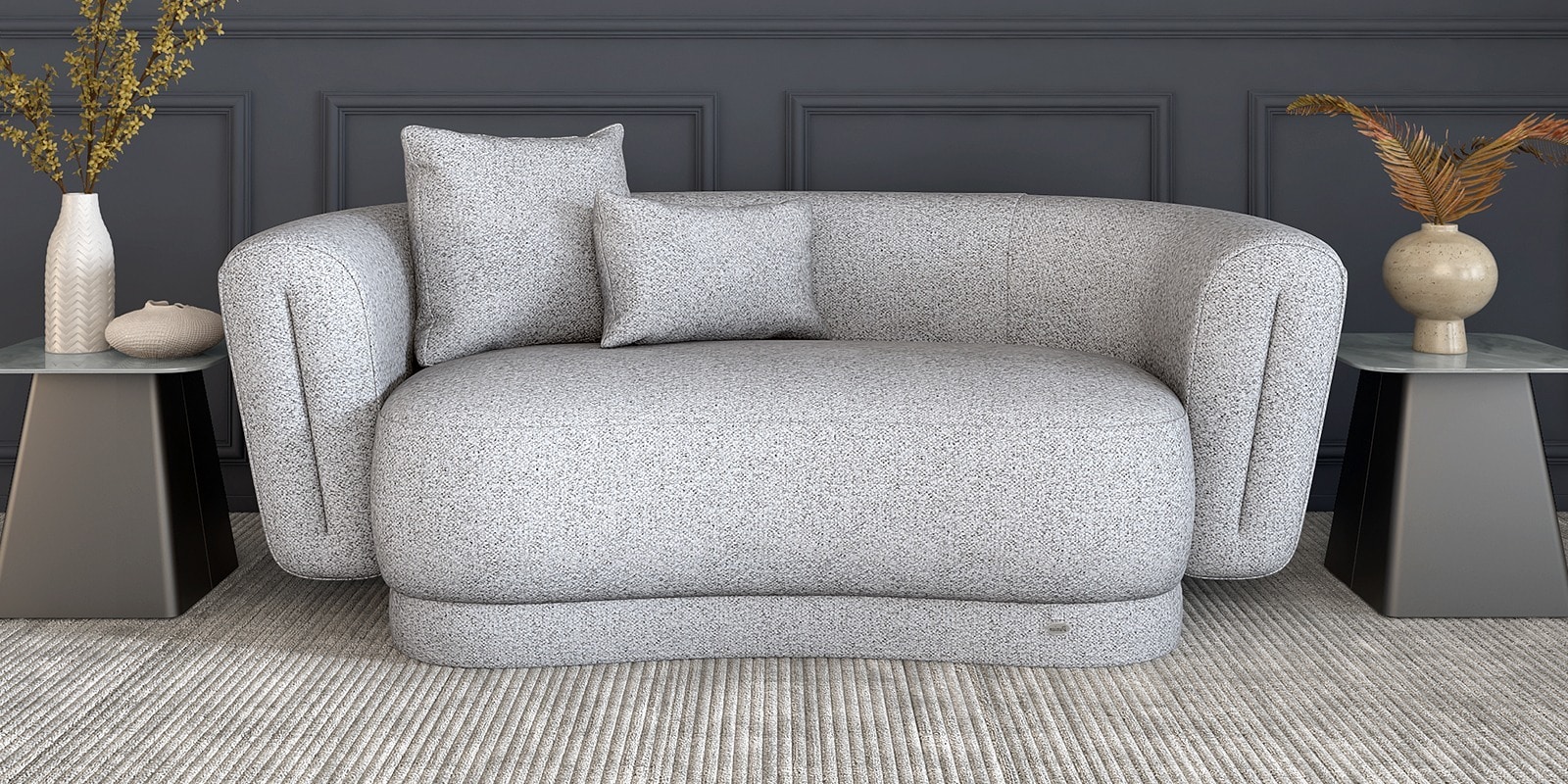 Amyra 2 Seater Sofa In Grey Finish