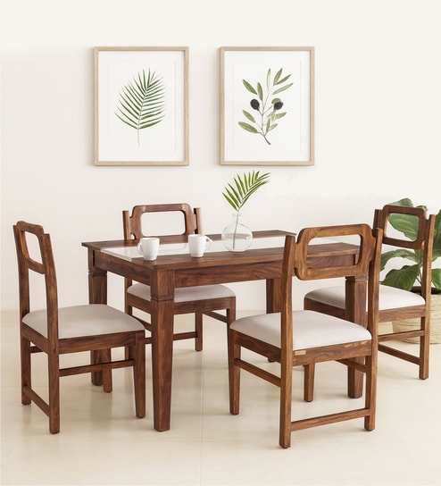 Amalfi Sheesham Wood 4 Seater Dining Set In Provincial Teak Finish