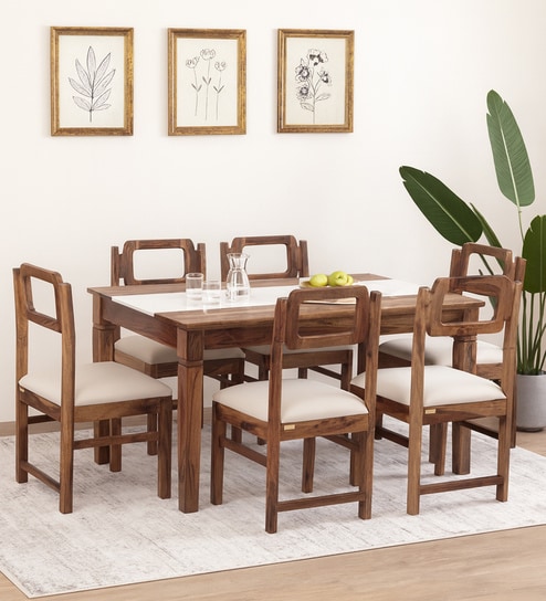 Amalfi Sheesham Wood 6 Seater Dining Set In Provincial Teak Finish
