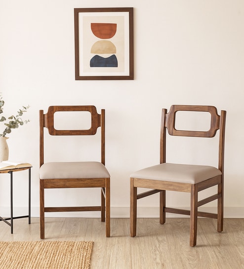 Amalfi Sheesham Wood Dining Chairs In Provincial Teak Finish (Set Of 2 )