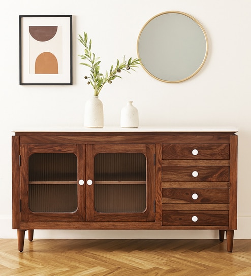 Amalfi Sheesham Wood Sideboard In Provincial Teak Finish