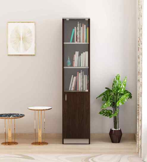 Amanda Bookshelf In Choclate Sawline & Sandy Sawline Finish