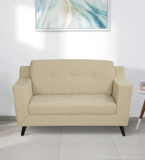 Amanda Fabric 2 Seater Sofa In Beige Colour