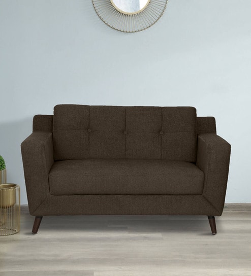 Amanda Fabric 2 Seater Sofa In Chestnut Brown Colour