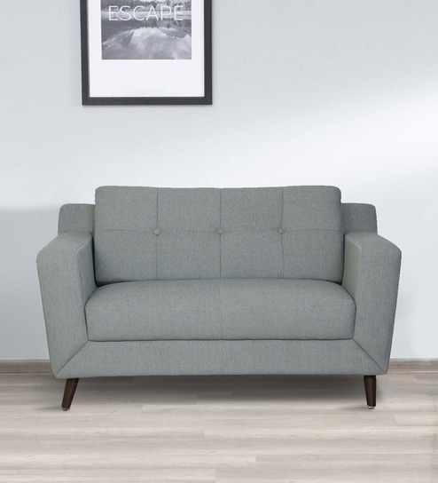 Amanda Fabric 2 Seater Sofa In Steel Grey Colour