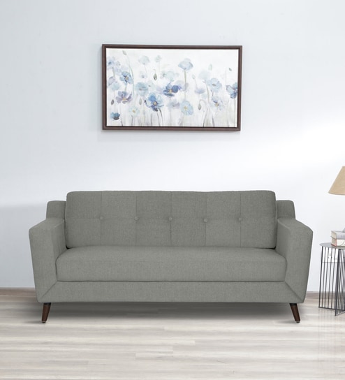 Amanda Fabric 3 Seater Sofa In Grey Colour