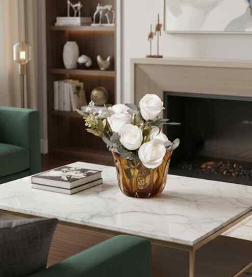 Amber Bloom Glass Vase