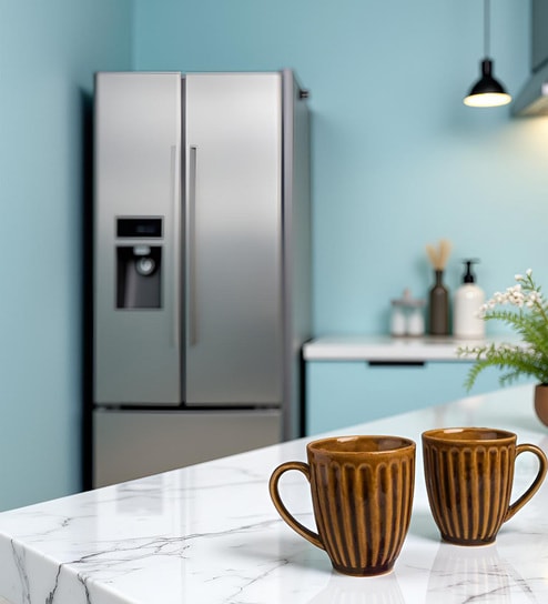 Amber Dunes Coffee Mug Set of 2 (350 ML Each) Microwave Safe Coffee Mugs