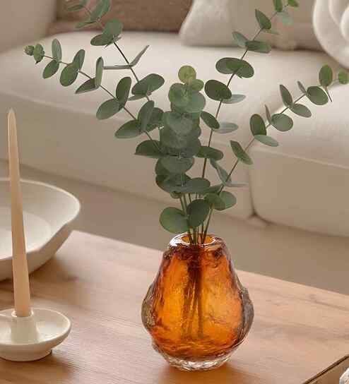 Amber Lava Glass Glass Vase