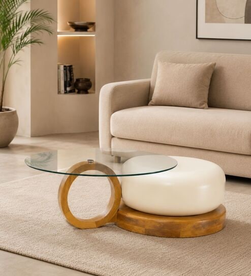 Amiya Modern Nesting Centre Tables In Teak Finish