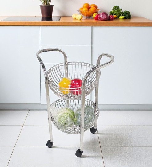 Amol Stainless Steel U shaped Kitchen Trolley