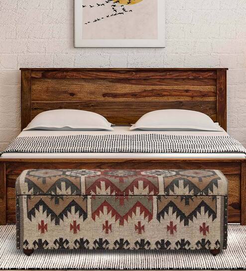 Amravan Linen Trunk in Provincial Teak Finish