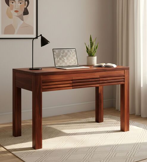 Amroha Writing Table In Honey Finish