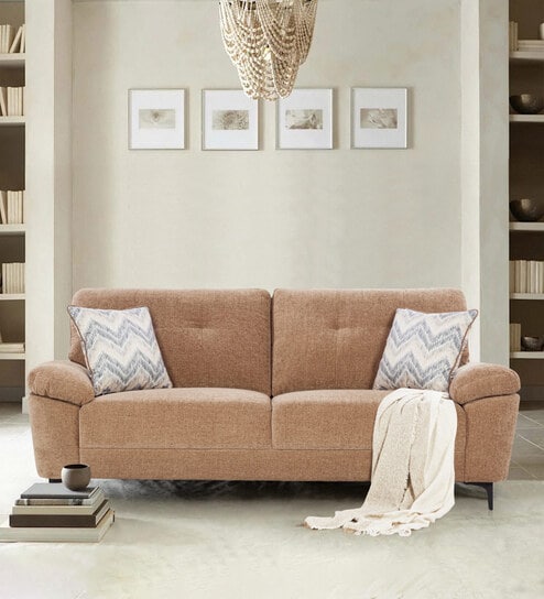Amsterdam Fabric 3 Seater Sofa in Brown Colour