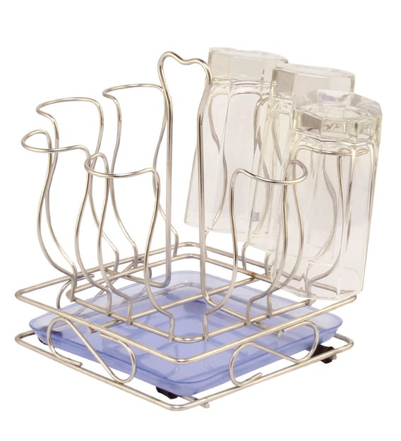 Buy Stainless Steel 9 Holder Glass Stand By Amol Online Utensil Racks Organisers Discontinued Pepperfry Product