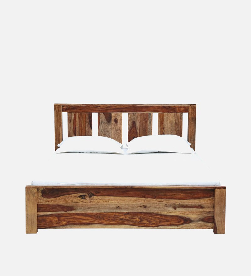 Buy Amarillo Sheesham Wood King Size Bed In Rustic Teak Finish Online