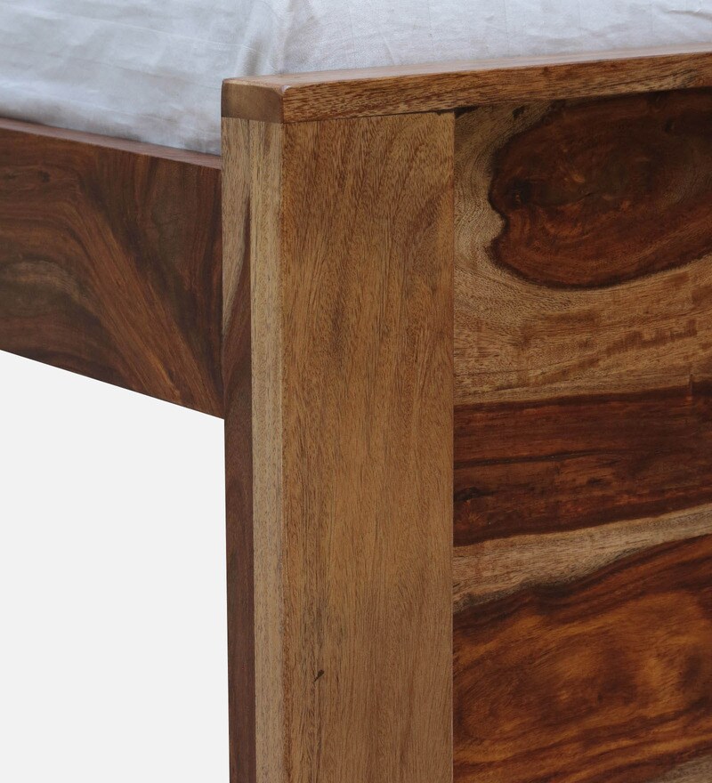 Buy Amarillo Sheesham Wood King Size Bed In Rustic Teak Finish Online