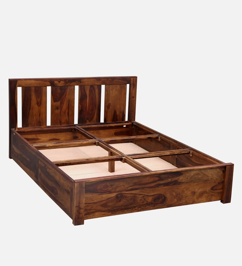 Buy Amarillo Sheesham Wood Queen Size Bed In Provincial Teak Finish