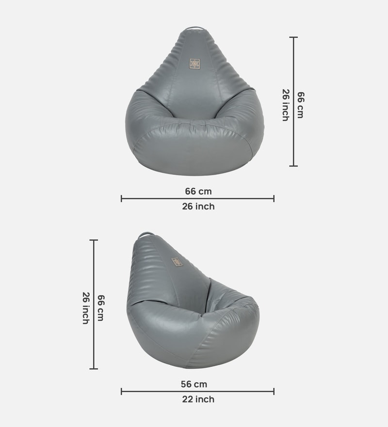 Buy Amazing XL Bean Bag with Beans in Grey Colour by Online Bean Bags with Beans