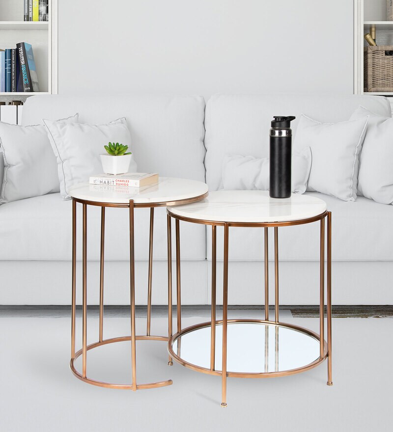 nest of tables rose gold