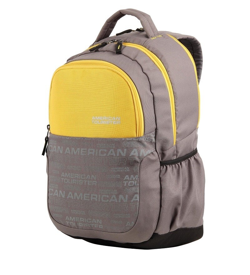 american tourister yellow backpack