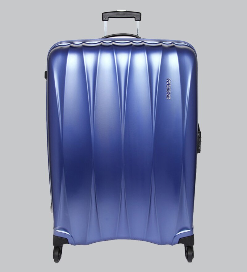 american tourister blue trolley