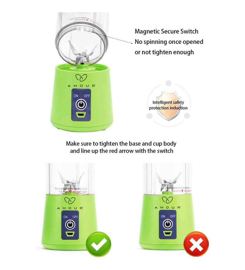 Buy Amour Portable Electric USB Juice Maker Bottle Blender with 6