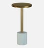 Amadeus End Table In Golden Finish with Marble Pedestal