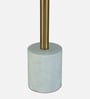 Amadeus End Table In Golden Finish with Marble Pedestal