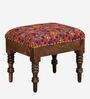 Amala Fabric Seating Stool In Provincial Teak Finish