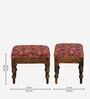 Amala Fabric Seating Stool In Provincial Teak Finish