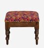 Amala Fabric Seating Stool In Provincial Teak Finish
