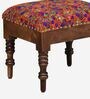 Amala Fabric Seating Stool In Provincial Teak Finish