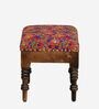 Amala Fabric Seating Stool In Provincial Teak Finish