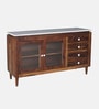 Amalfi Sheesham Wood Sideboard In Provincial Teak Finish With Porcelain Top