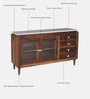 Amalfi Sheesham Wood Sideboard In Provincial Teak Finish With Porcelain Top