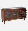 Amalfi Sheesham Wood Sideboard In Provincial Teak Finish With Porcelain Top