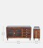 Amalfi Sheesham Wood Sideboard In Provincial Teak Finish With Porcelain Top