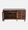 Amalfi Sheesham Wood Sideboard In Provincial Teak Finish With Porcelain Top
