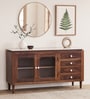 Amalfi Sheesham Wood Sideboard In Provincial Teak Finish With Porcelain Top