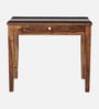 Amalfi Sheesham Wood Writing Table In Provincial Teak Finish With Porcelain Top Amalfi Sheesham Wood Writing Table In Provincial Teak Finish With Porcelain Top